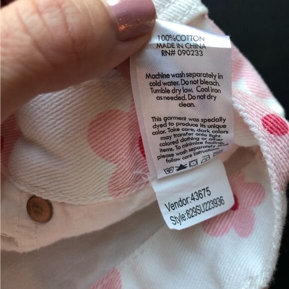 PacSun Pink 90’s Flower Vintage High Waisted Y2K Denim Shorts Size 24 - Picture 13 of 16